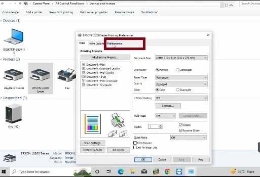 Epson L3200 resetter