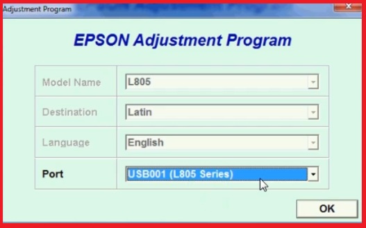 Epson l805 resetter