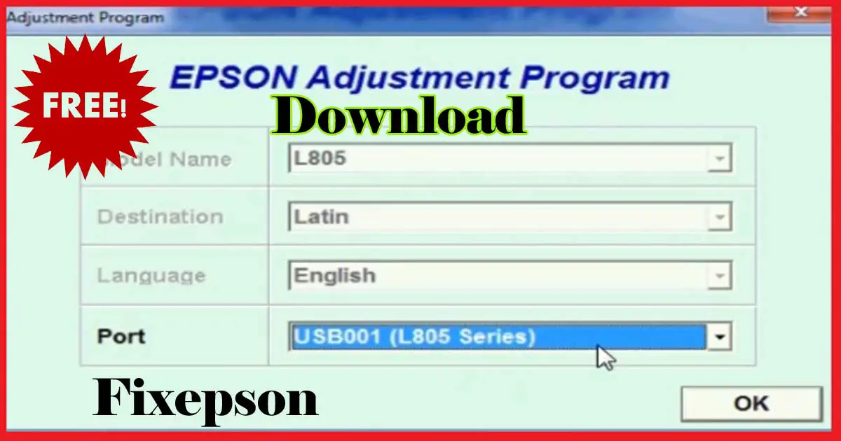 epson l805 resetter and adjustment program