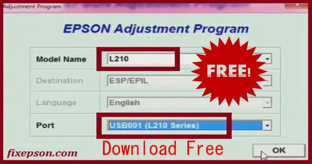epson l210 resetter