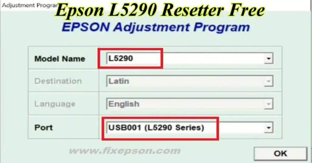 epson l5290 resetter