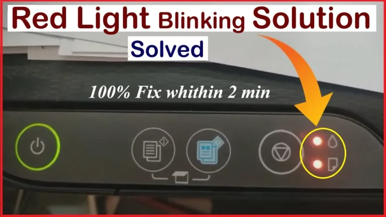epson printer red light blinking