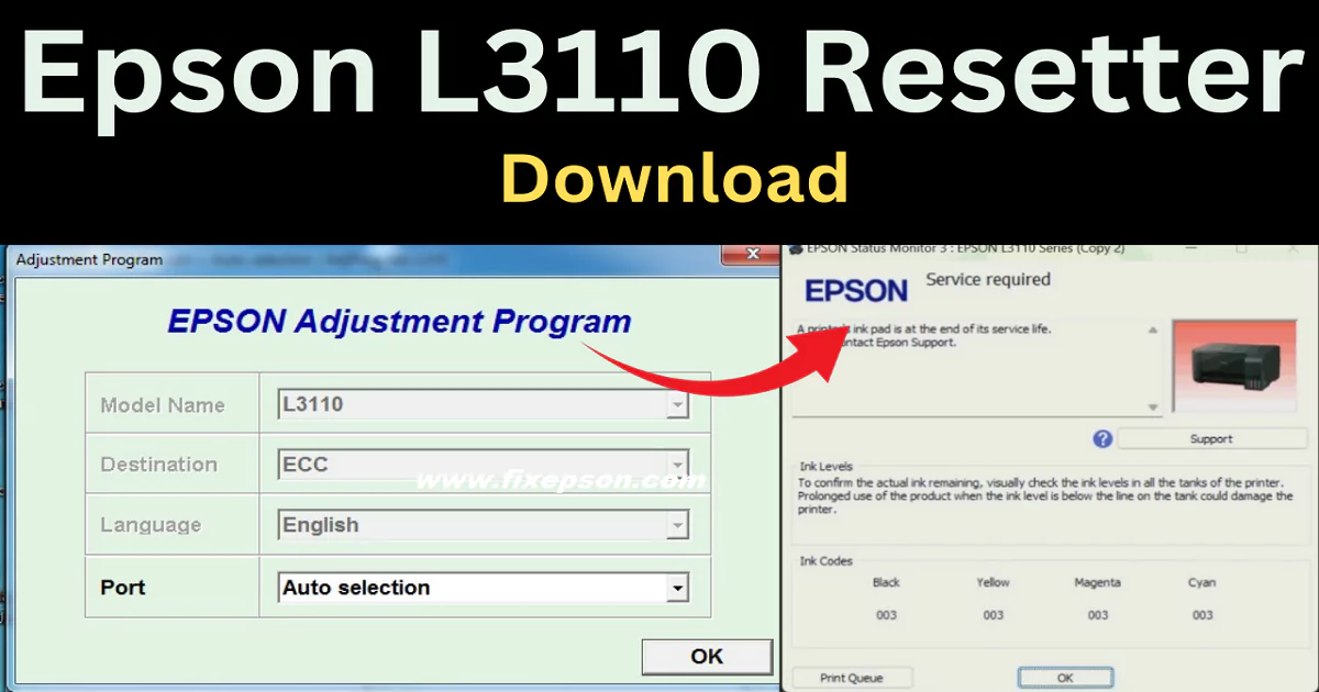 Epson L3110 Resetter Free Download Without Password