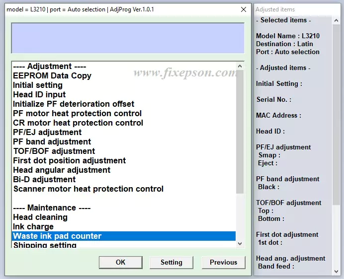 epson adjustment program tool 23